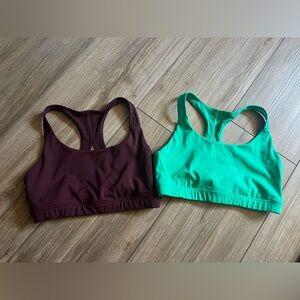 Athleta Sports Bras Maroon and Green Size Medium